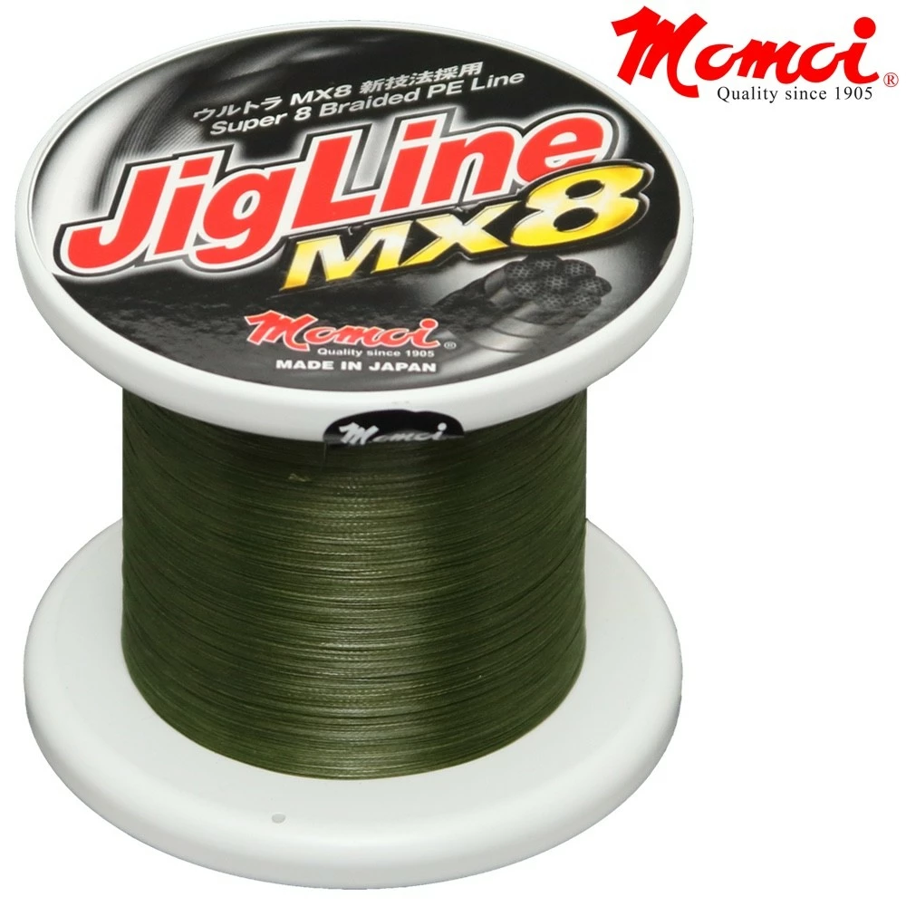 Momoi PE JigLine MX8 Moss Green 0,12MM 1 Momoi PE JigLine MX8 Moss Green 0,12MM